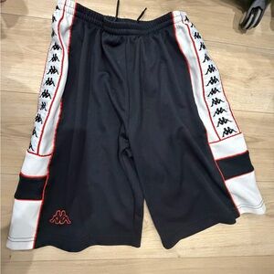 Kappa Men's Black and White Athletic Shorts